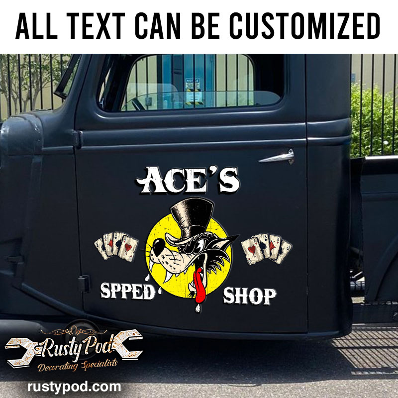 personalized lone wolf speed shop sticker 10912